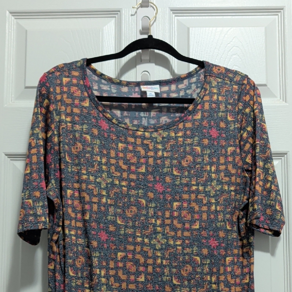 LuLaRoe Multicolor Geometric Short Sleeve Dress